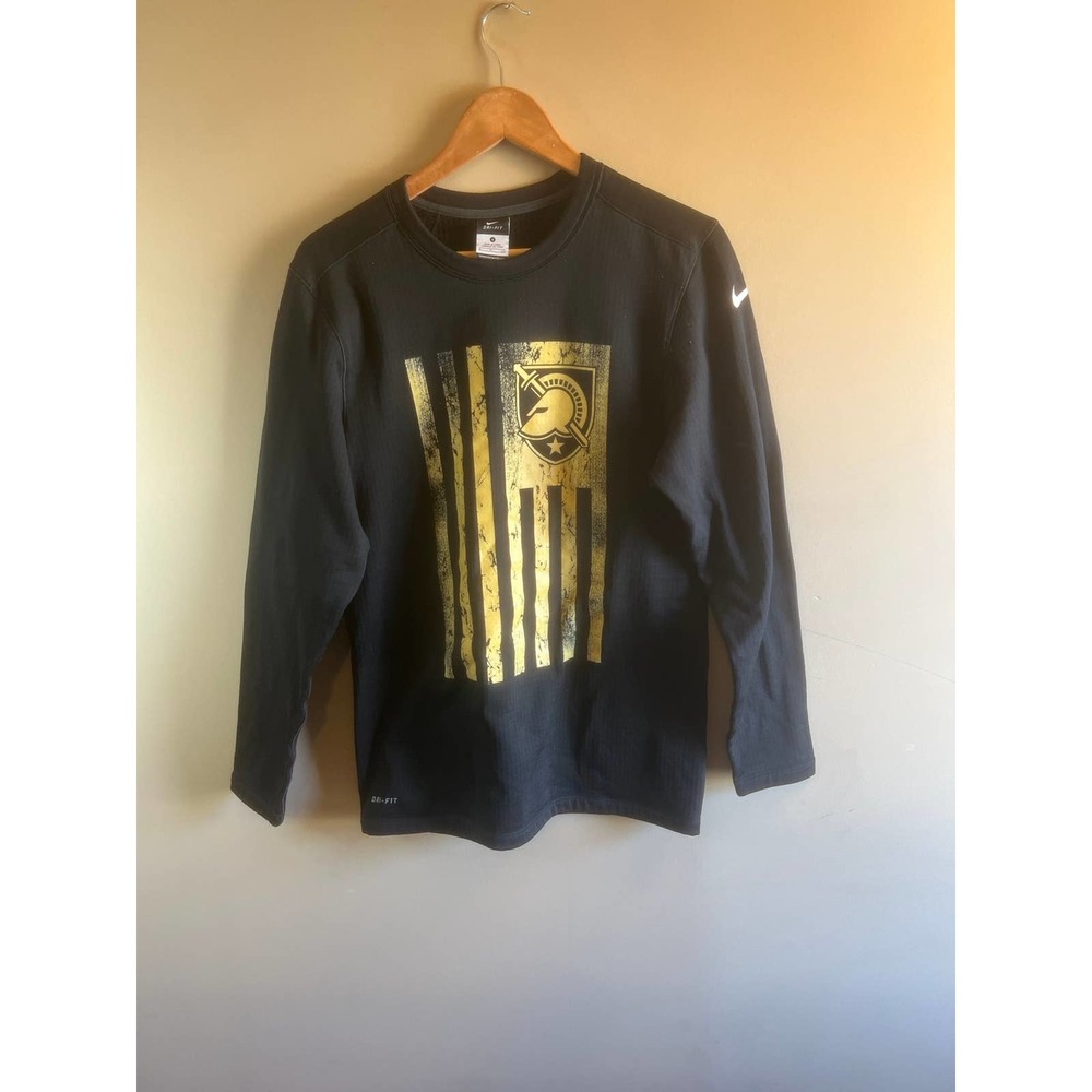 Nike‎ Army Beat Navy Dri-Fit Waffle Knit Pullover Sweatshirt Mens Small Black